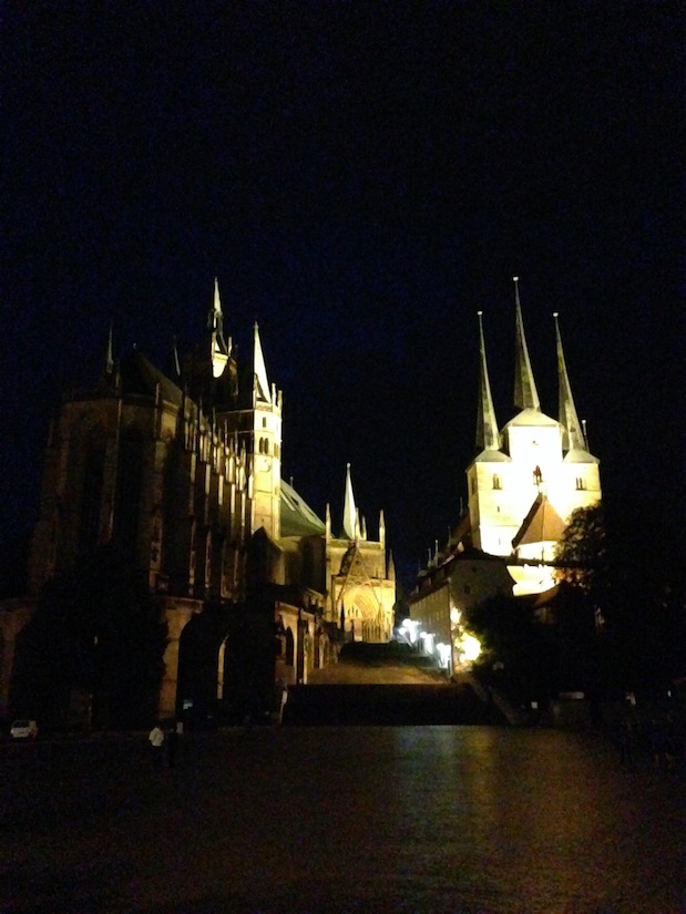 Domberg Erfurt bei Nacht