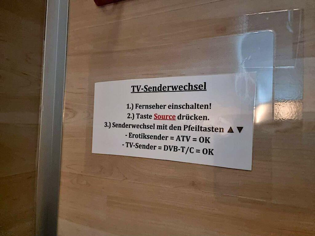 TV-Angebot in den privaten Kabinen