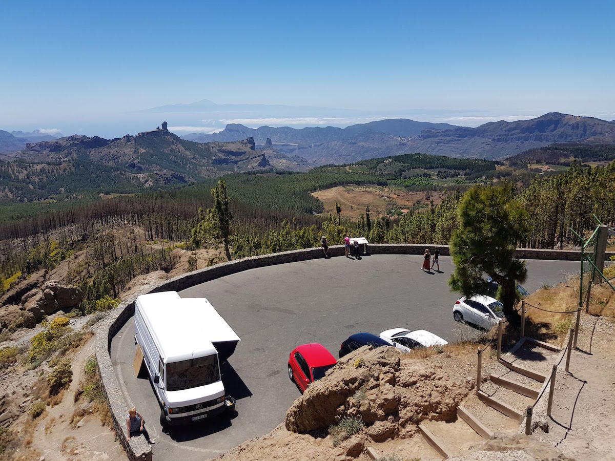Der Parkplatz des höchsten Aussichtspunktes auf Gran Canaria
