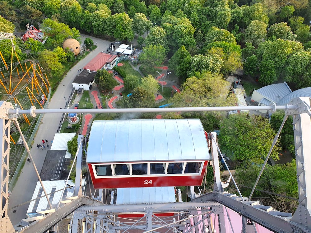 Blick aus dem berühmten Riesenrad im Prater