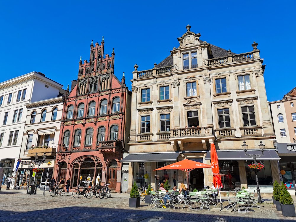 Der Markplatz im Stadtzentrum von Minden