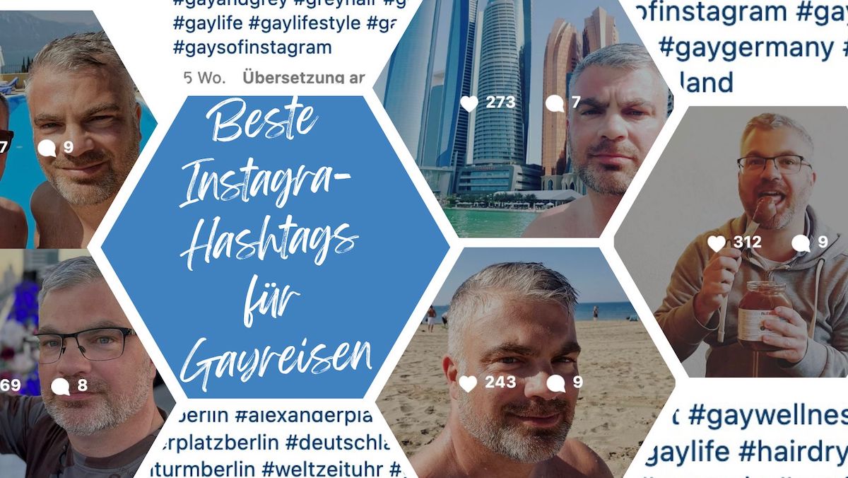 Hashtags zum Thema Gayreisen auf Instagram